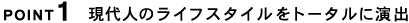 POINT 1 現代人のライフスタイルをトータルに演出